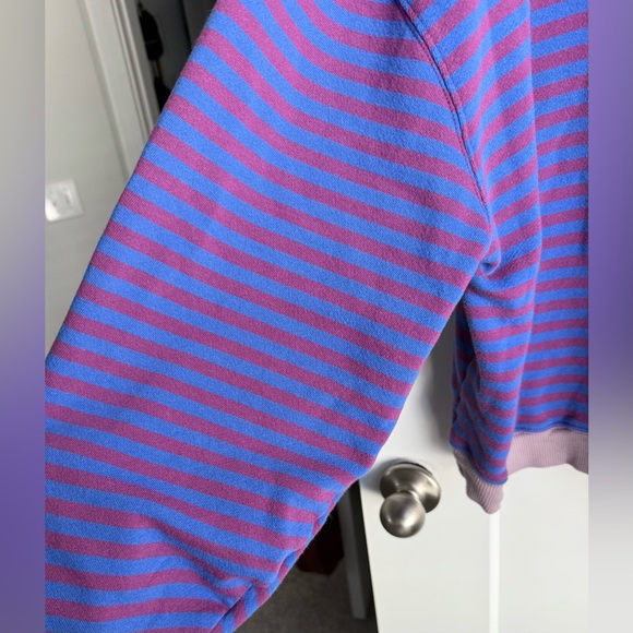 Free People We The Free Classic Striped Oversized Crewneck Blue Combo Size Small - Picture 5 of 10